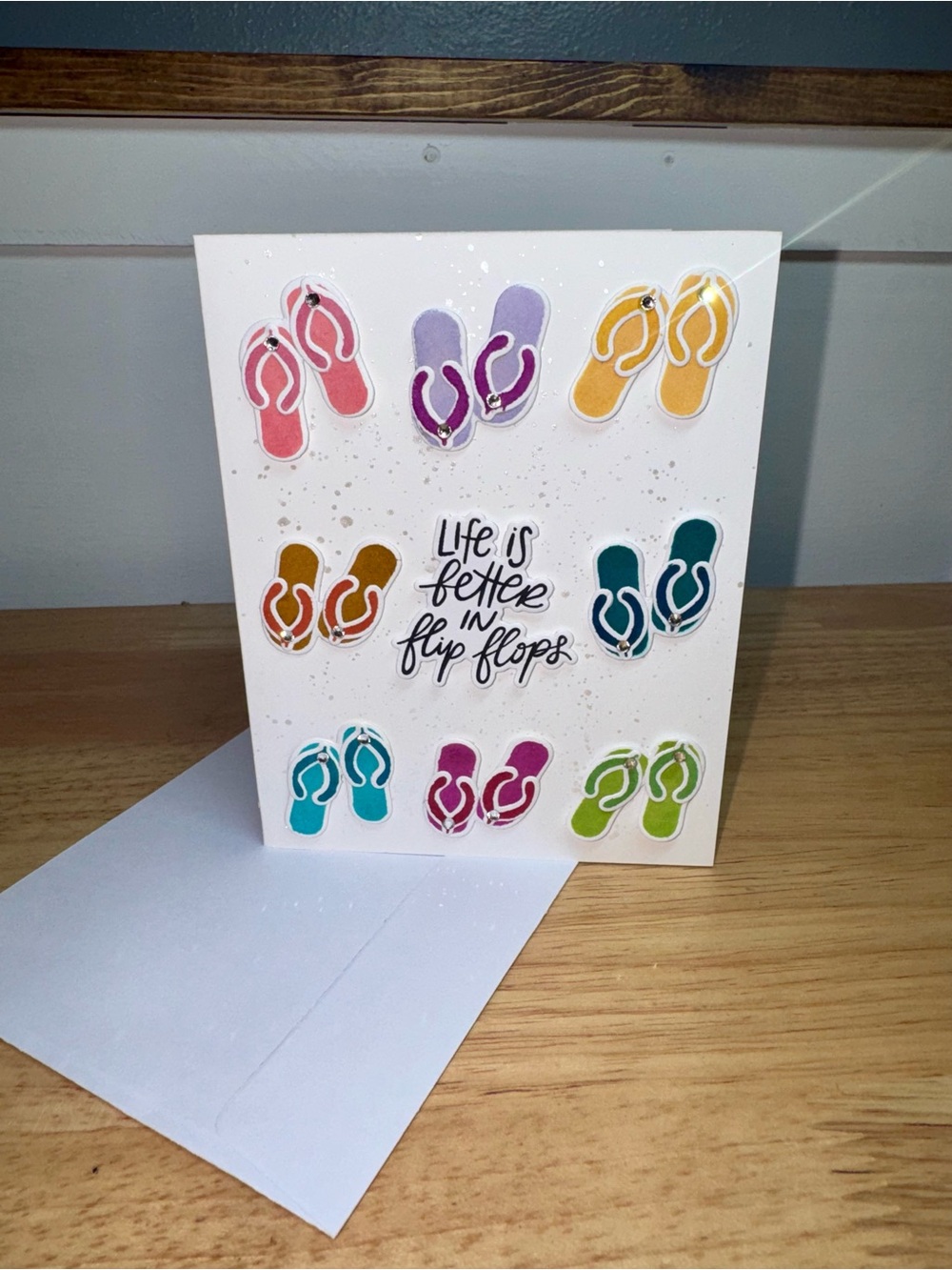Hello Summer Flip Flop Card– Handmade Greeting Card